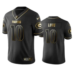 Jordan Love Jersey Black Golden 10